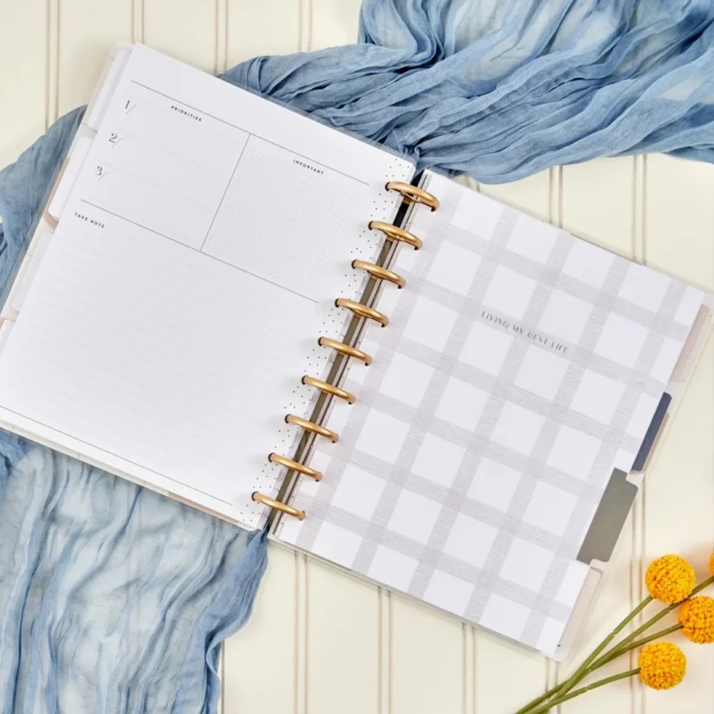 Happy Planner Gray Planner with Gold Dots